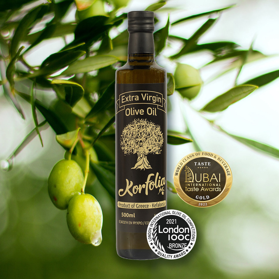Kefalonia Olive Oil - Olive Oil Kefalonia - Extra Virgin Olive Oil Kefalonia Greece - Korfolia Olive Oil Kefalonia - Greek Extra Virgin Olive Oil - Greek Olive Oil